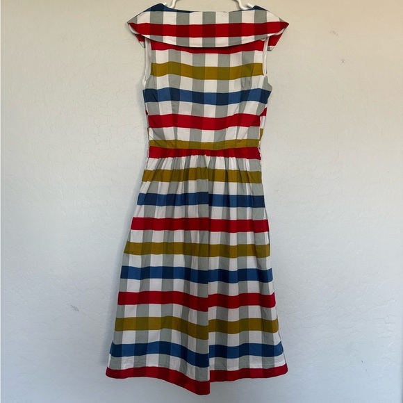 Anthropologie Maeve Cricket Club Big Gingham Check Plaid Dress Size 2 - Picture 9 of 13